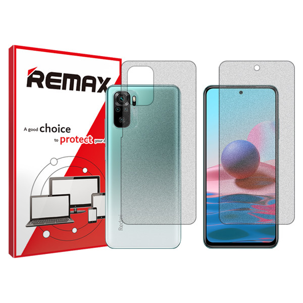 محافظ صفحه نمایش مات ریمکس مدل HyMTT مناسب برای گوشی موبایل شیائومی Redmi Note 10 به همراه محافظ پشت گوشی