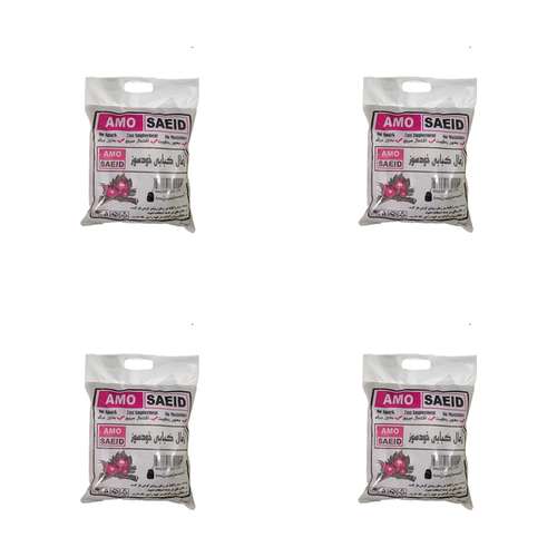 زغال کبابی عمو سعید مدل خودسوز بسته 4 عددی