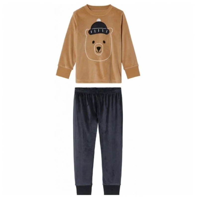 ست تی‌شرت آستین بلند و شلوار راحتی پسرانه لوپیلو مدل مخمل کد 21233508