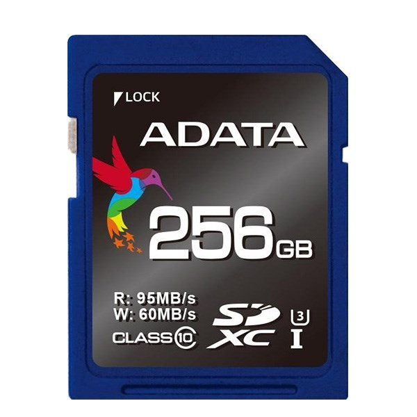 کارت حافظه SDXC ای دیتا مدل Premier Pro کلاس 10 استاندارد UHS-I U3 سرعت 95MBps ظرفیت 256 گیگابایت