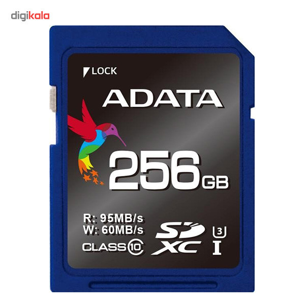 کارت حافظه SDXC ای دیتا مدل Premier Pro کلاس 10 استاندارد UHS-I U3 سرعت 95MBps ظرفیت 256 گیگابایت