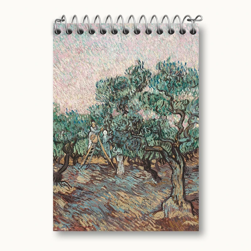 دفتر یادداشت 50 برگ خندالو مدل زنان در حال چیدن زیتون ونسان ونگوگ (Van Gogh) کد 36783