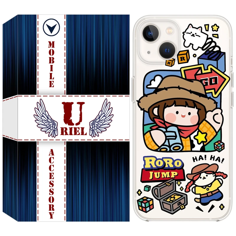 کاور یوریل مدل Clear کد 29 طرح دختر خوشحال مناسب برای گوشی موبایل اپل iPhone 13 mini