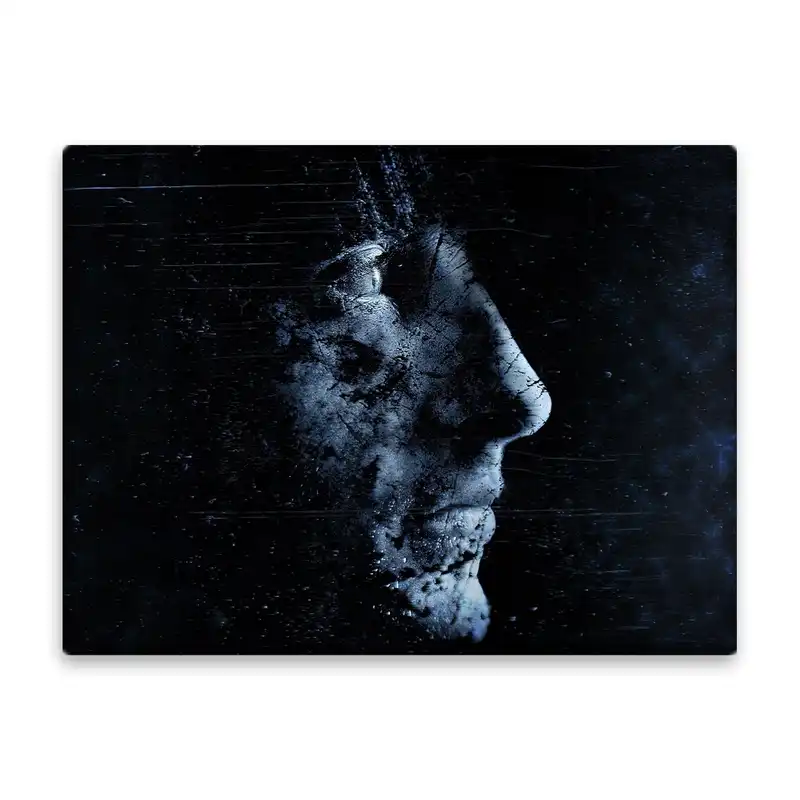 کاشی اطلس آبی طرح انتزاعی نیم رخ مرد مدل T1305