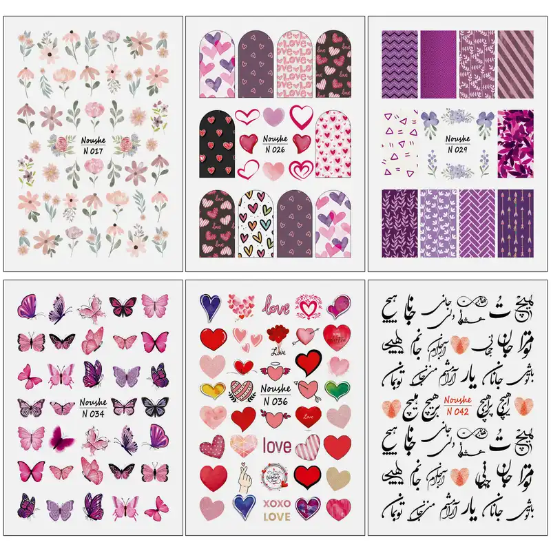 برچسب لنز ناخن کد N1726 مجموعه 6 عددی