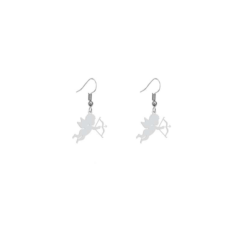 گوشواره زنانه هایکا طرح کودک فرشته و کمان مدل ha-342