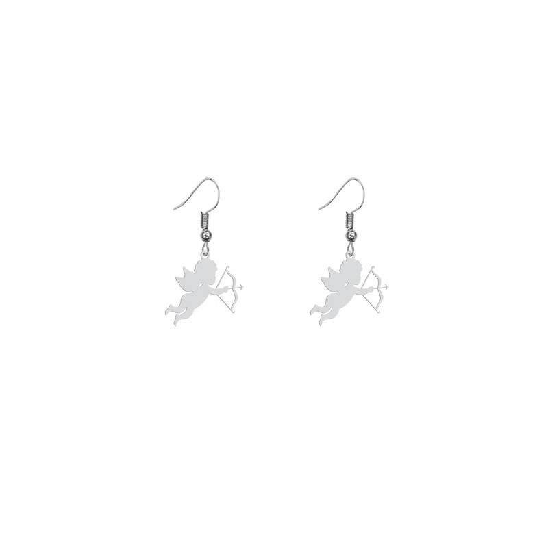 گوشواره زنانه هایکا طرح کودک فرشته و کمان مدل ha-342