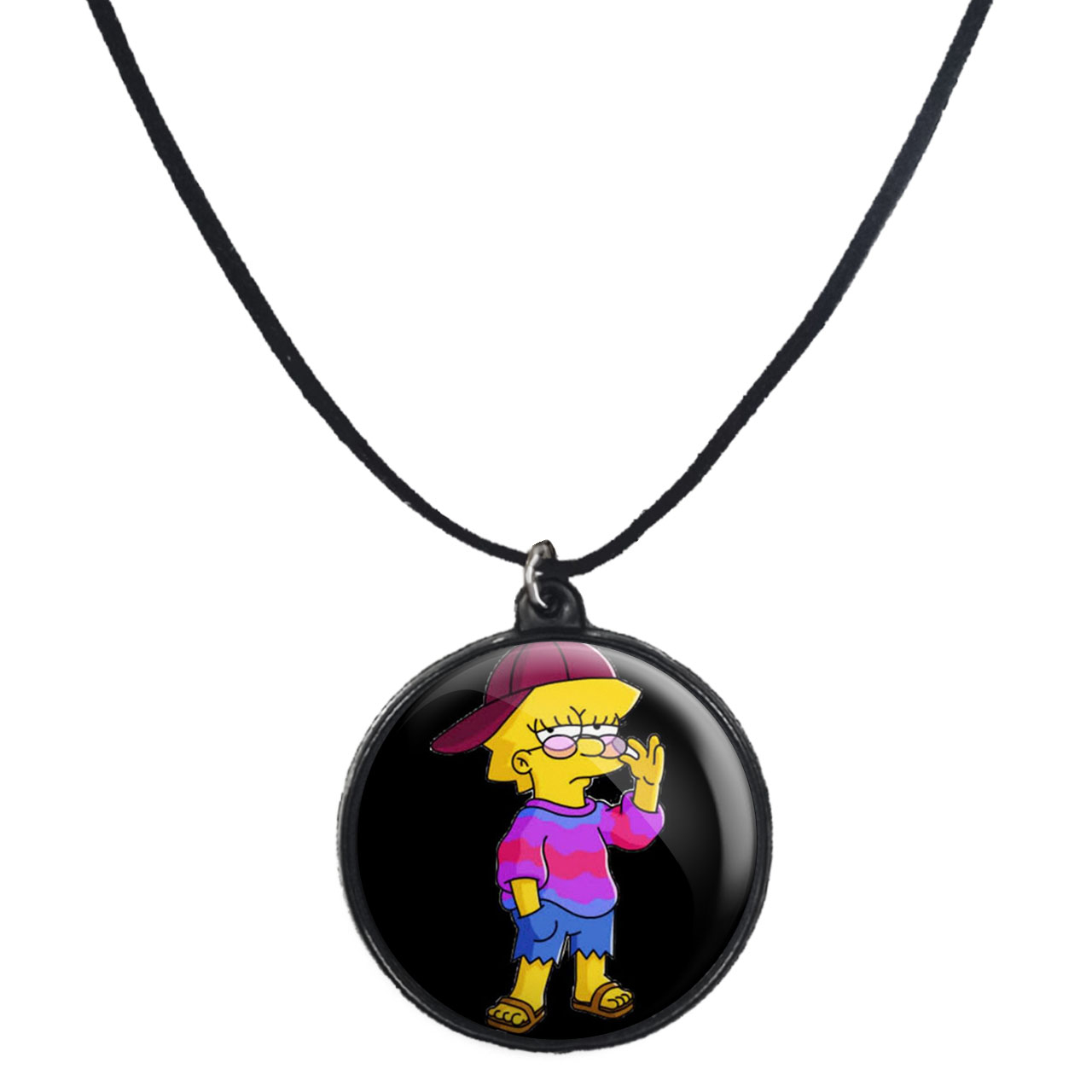 گردنبند پرمانه طرح سیمپسون ها کد pmb.21284 مدل دو طرفه