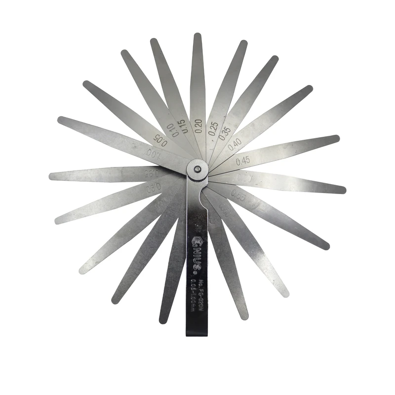 آچار فیلر جنیوس تولز مدل YP-FG-020M/0.05-1.00MM مجموعه 20 عددی 