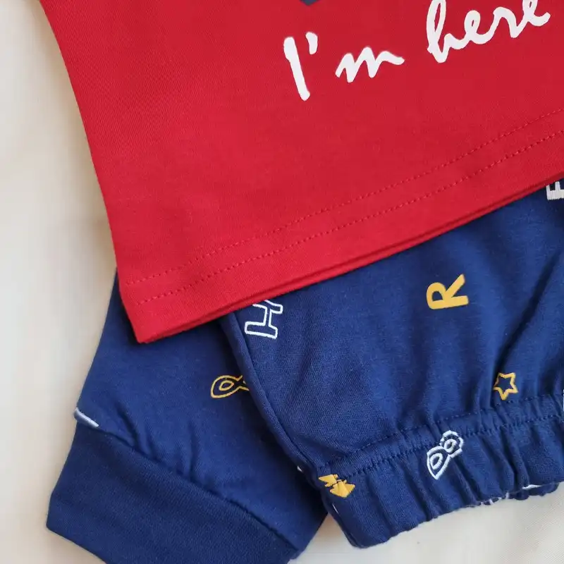 ست تی شرت و شلوار نوزادی مدل سوپر هیرو