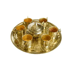 سروریس چای خوری 6 پارچه برنجی مدل 01