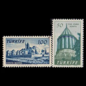 تمبر یادگاری کشور ترکیه مدل یادبود مولانا مجموعه 2 عددی 