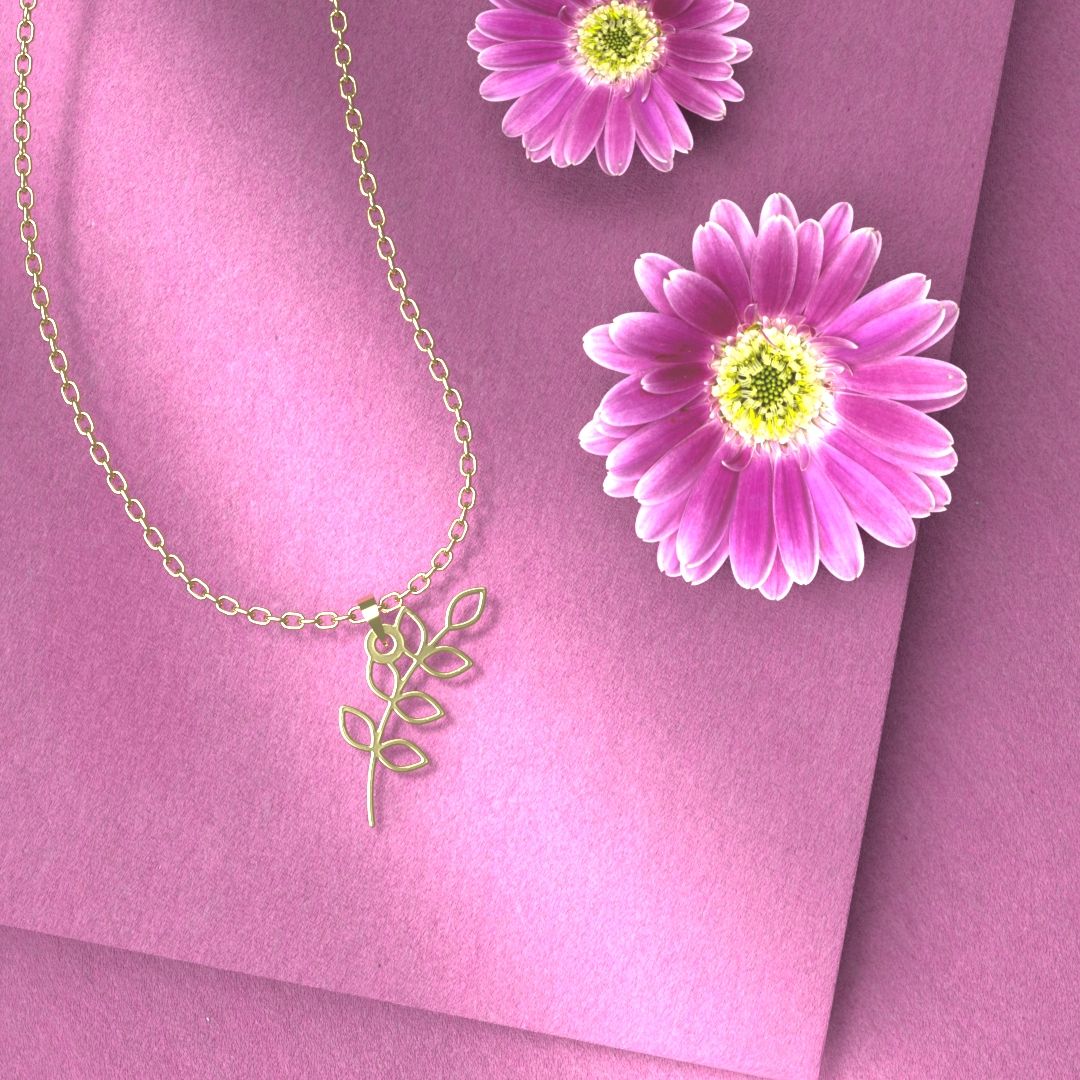 گردنبند طلا 18 عیار زنانه مدوپد مدل برگ کد L2-1-1227 -  - 5