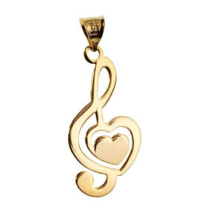 آویز گردنبند طلا 18 عیار زنانه قیراط طرح نت موسیقی کد GH4548 -  - 2