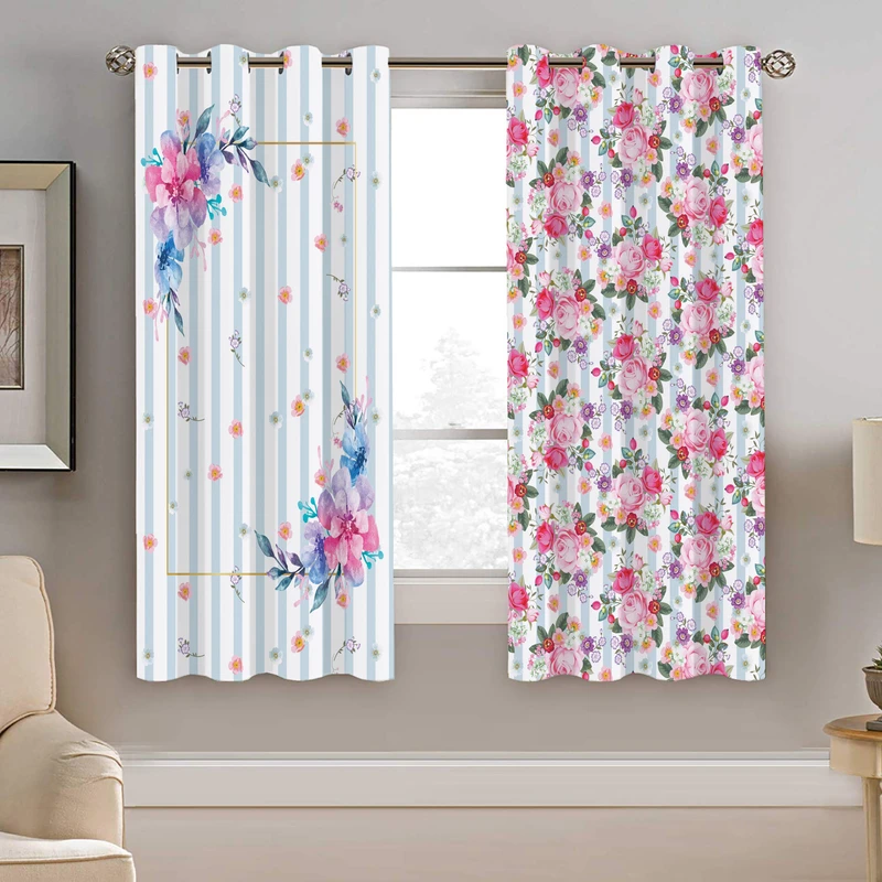 پرده نیروانا طرح گل مدل مخمل کد 4399 سایز 140×200 سانتی متر