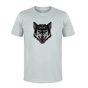 تی شرت آستین کوتاه مردانه مدل wolf  کد L308 رنگ طوسی