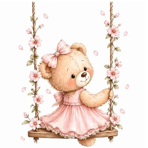 استیکر دیواری کودک راتیانا مدل happy cute teddy