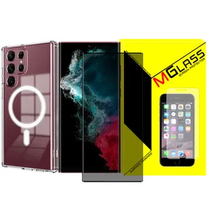 MGlass Magsafe-PR-MG Cover suitable for Samsung Galaxy S24 Ultra 5G with screen protector