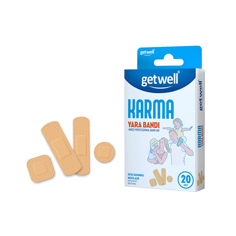 چسب زخم گت ول مدل KARMA بسته 20 عددی