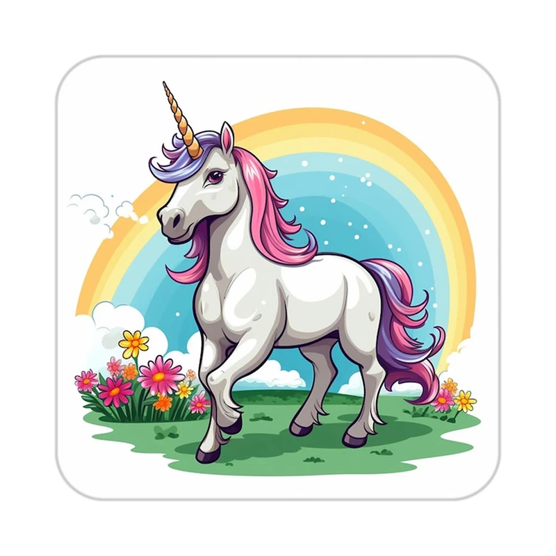 زیر لیوانی کاکتی طرح اسب تک شاخ و یونیکورن مدل mp29881