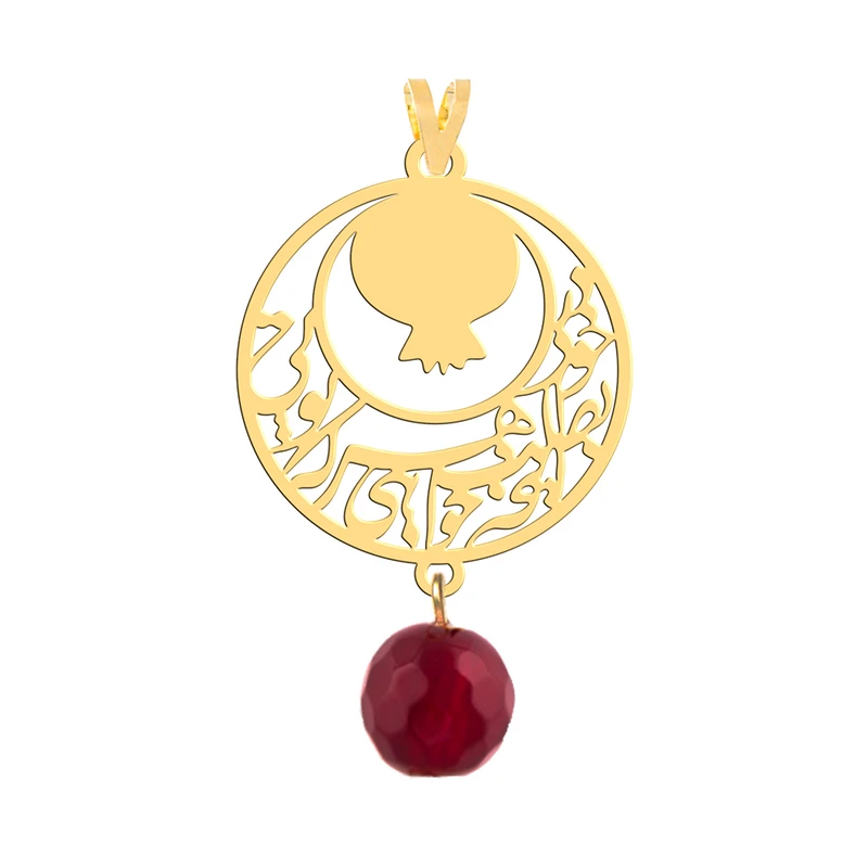 آویز گردنبند طلا 18 عیار زنانه فرشته طرح انار در خود بطلب هرآنچه خواهی که تویی WNLASZ-000050