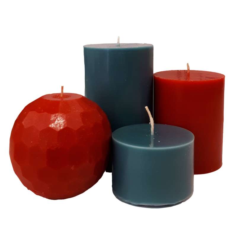 شمع دست ساز مدل یلدا و کریسمس-2 مجموعه 4 عددی 