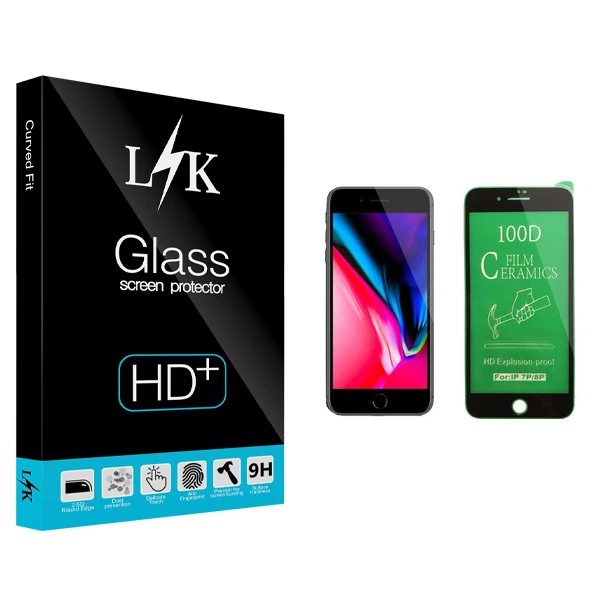 محافظ صفحه نمایش سرامیکی ال کی مدل Hard glass مناسب برای گوشی موبایل اپل iPhone 7 Plus