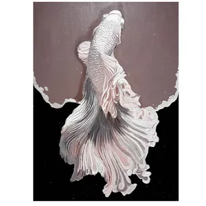 تابلو نقاشی اکریلیک طرح ماهی برجسته کد 01