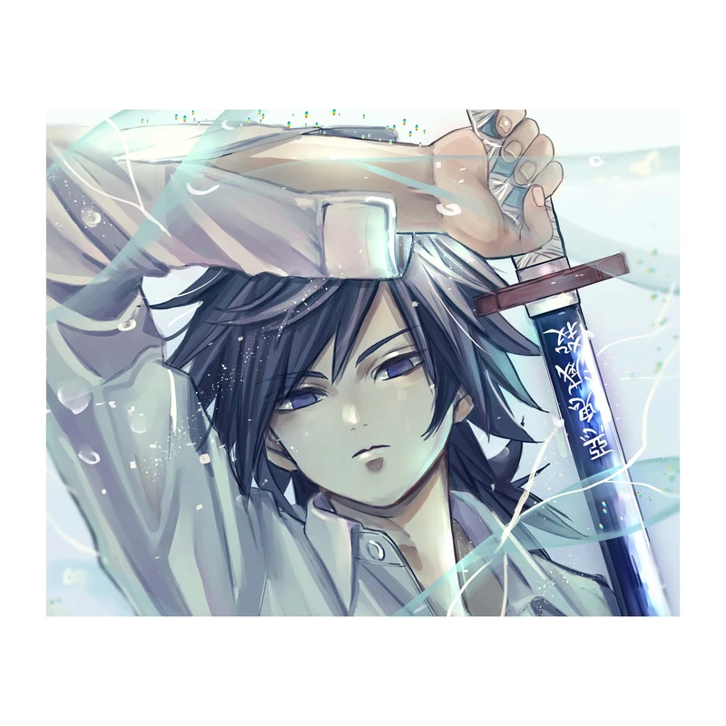 استیکر لپ تاپ و موبایل مدل انیمه طرح demon slayer Giyu Tomioka کد 1827