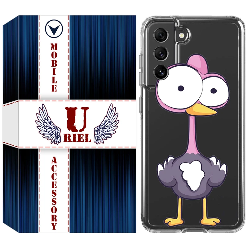 کاور یوریل مدل Clear کد 43 طرح شترمرغ مناسب برای گوشی موبایل سامسونگ Galaxy S21 FE