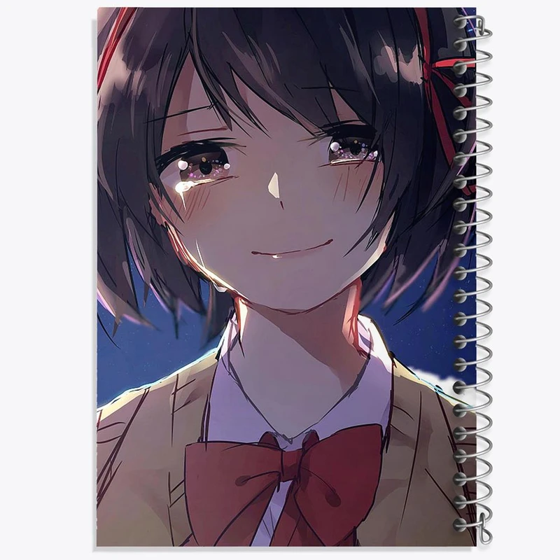 دفتر شطرنجی 50 برگ خندالو طرح میتسویا میامیزو انیمه یورنیم Your Name کد 16269