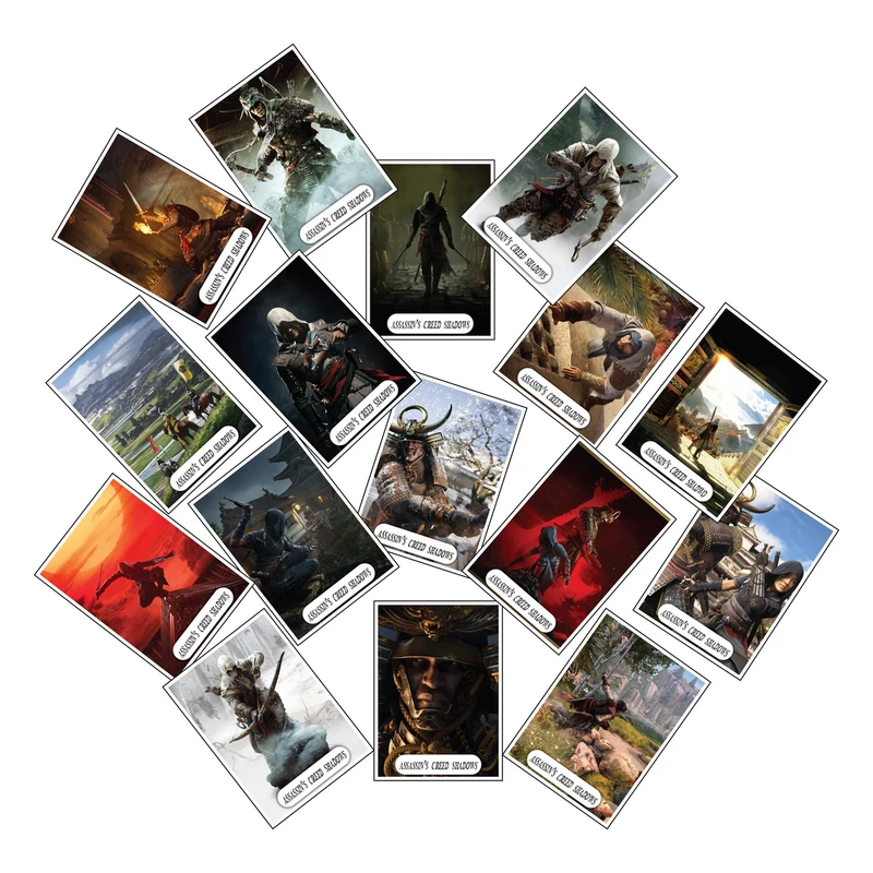 استیکر لپ تاپ مدل بازی سایه های اساسین کرید طرح Assassin creed shadows مجموعه 16 عددی