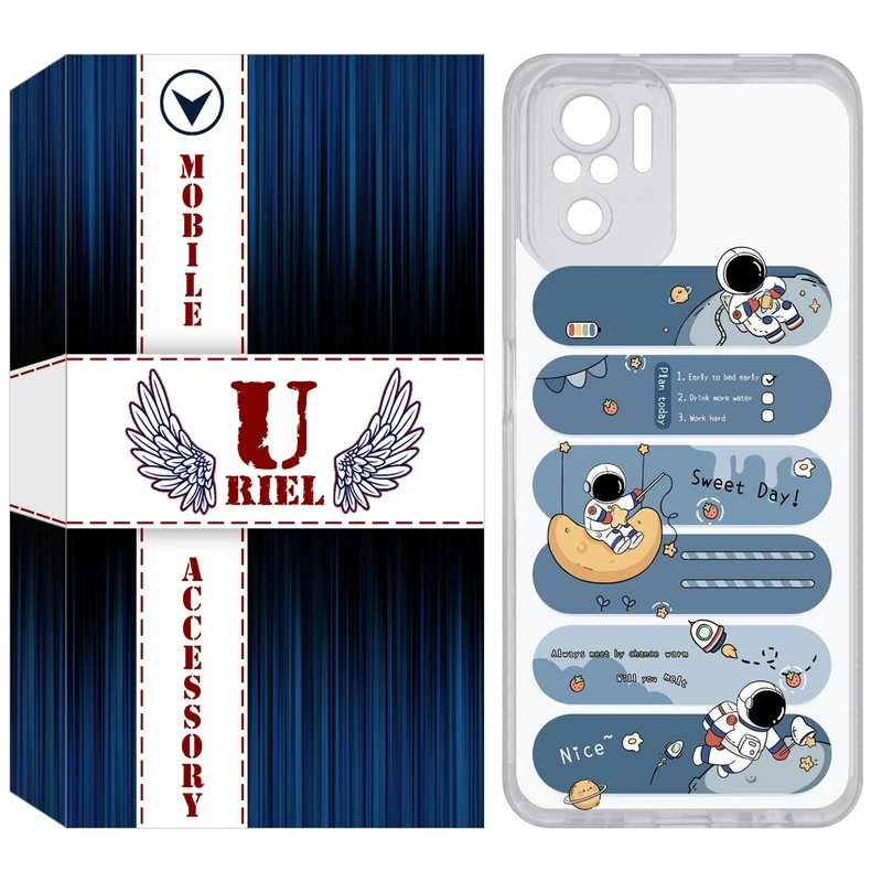 کاور یوریل مدل Clear کد 18 طرح فضانورد مناسب برای گوشی موبایل شیائومی Redmi Note 10 4G / Note 10S / Poco M5s