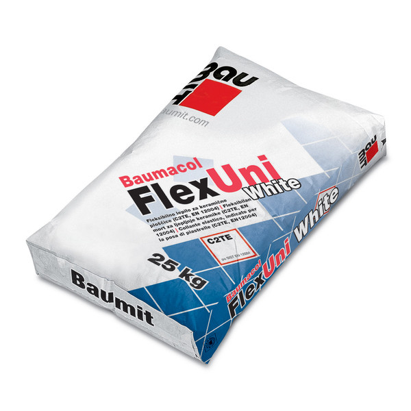 چسب كاشی و سرامیك بائومیت مدل فلكس یونی وایت وزن 25 كیلوگرم