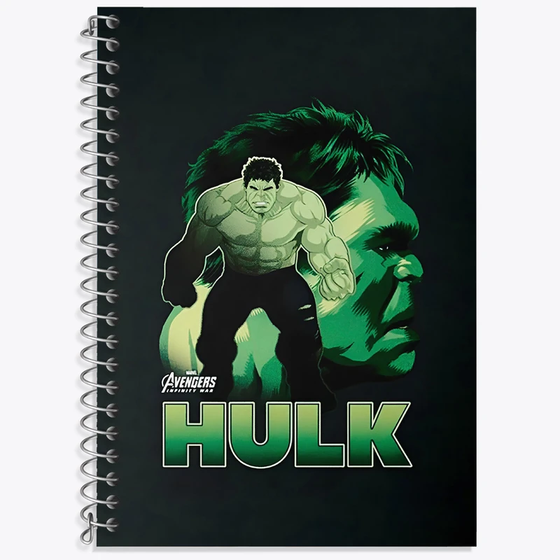 دفتر زبان 50 برگ خندالو مدل سه خط طرح هالک مارول (Marvel) کد N5719