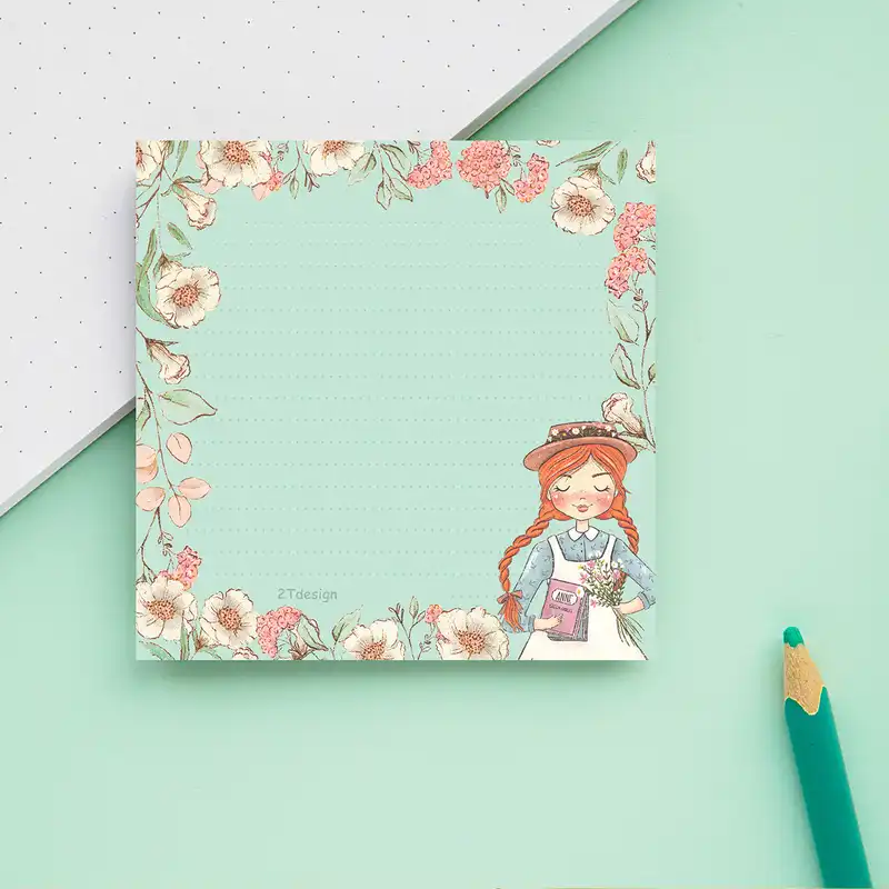 کاغذ یادداشت طوطی دیزاین مدل نوت پد طرح آنشرلی با موهای قرمز کد NP-18