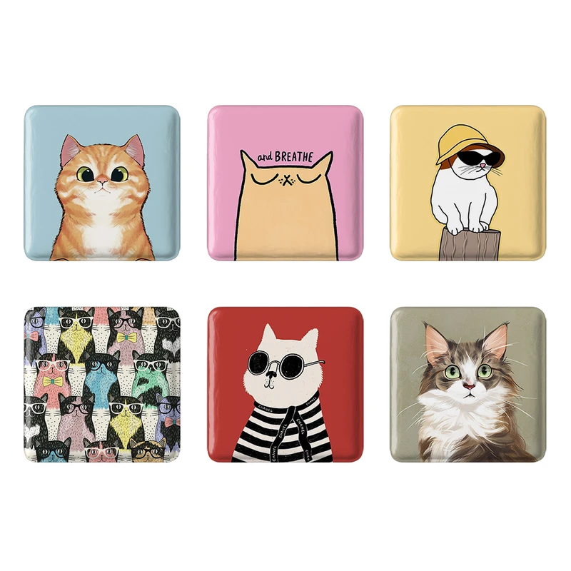 مگنت خندالو طرح گربه Cat کد 1445A مجموعه 6 عددی