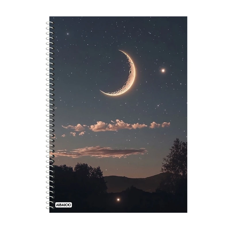 دفتر زبان 100 برگ آلبالو طرح ماه کد 2111