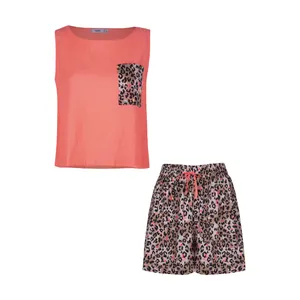  ست تاپ و شلوارک زنانه نیزل مدل 0053-264 رنگ گلبهی