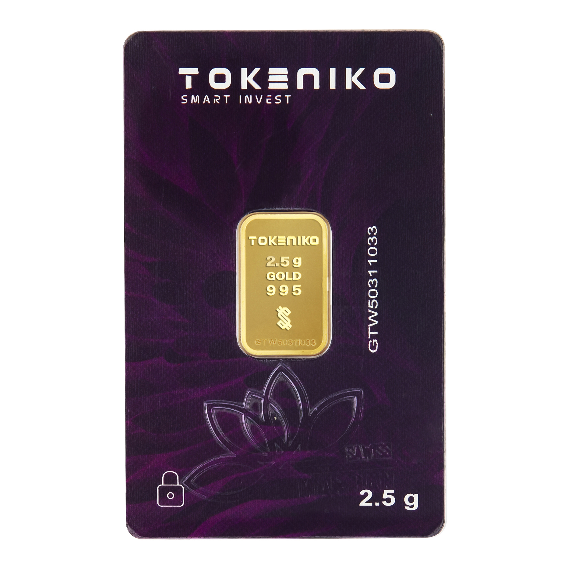 شمش طلا 24 عیار توکنیکو مدل GTW-2.5