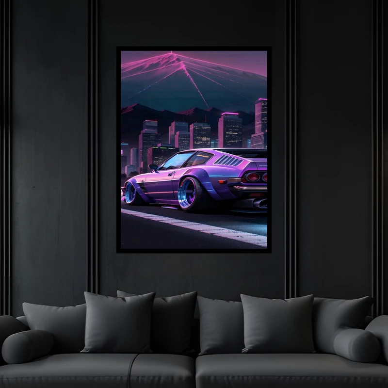 تابلو بکلیت طرح مدرن دکوری خودرو و ماشین مسابقه مدل B-bu6517 فریم مشکی