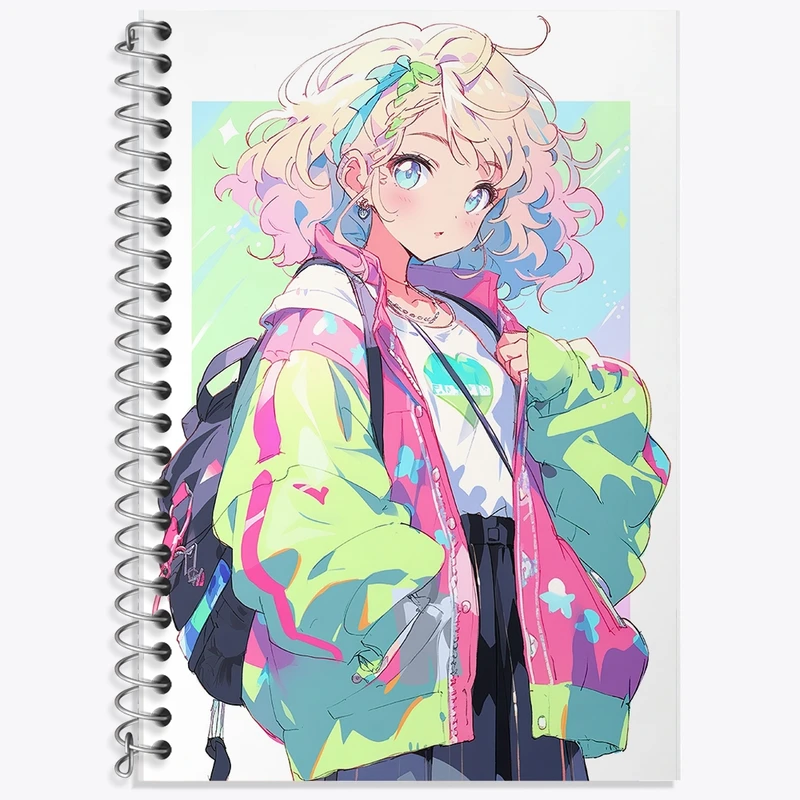 دفتر زبان 50 برگ خندالو مدل سه خط طرح دخترانه کد F631