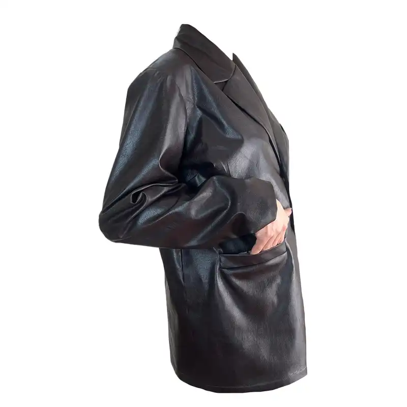 کت چرم زنانه مدل Brown_04