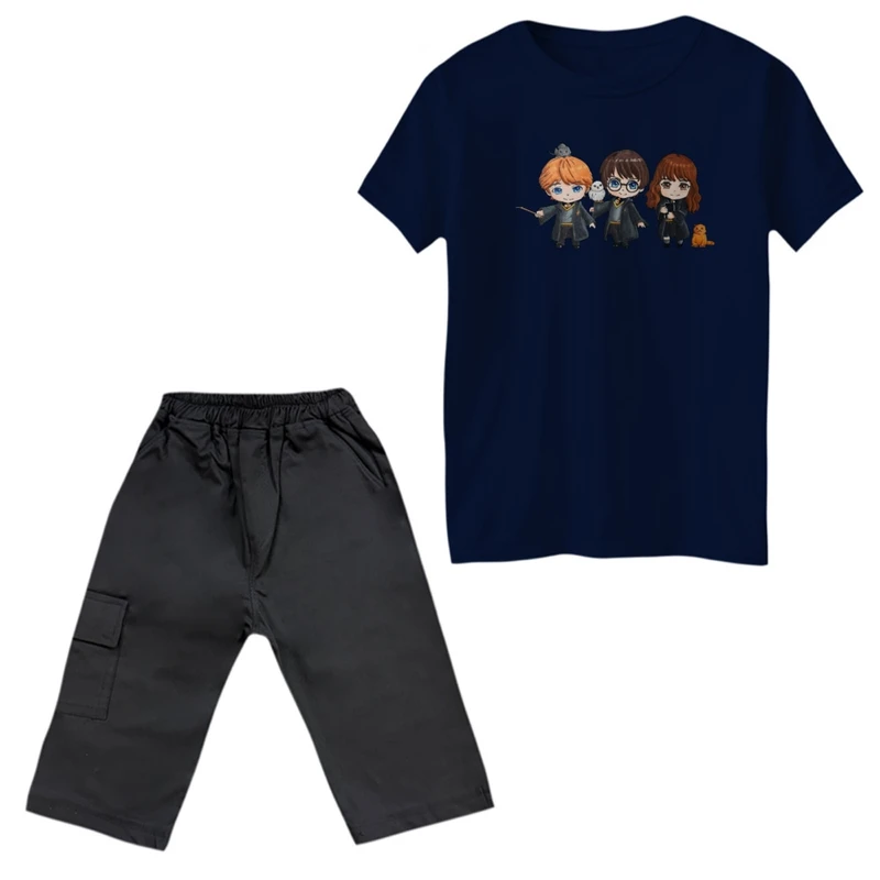 ست تی‌شرت و شلوارک پسرانه مدل هری پاتر کد 1