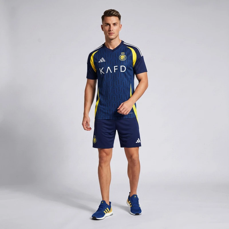 ست تی شرت و شلوارک ورزشی مردانه مدل النصر کد Away 2025