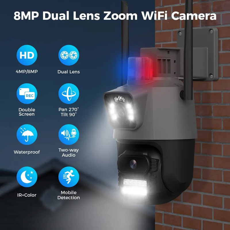 دوربین مداربسته تحت شبکه مدل AI Tracking Night Vision 8X Dual Lens