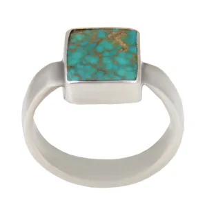 انگشتر نقره مردانه بازرگانی میلادی مدل سنگ فیروزه کد AM_2317