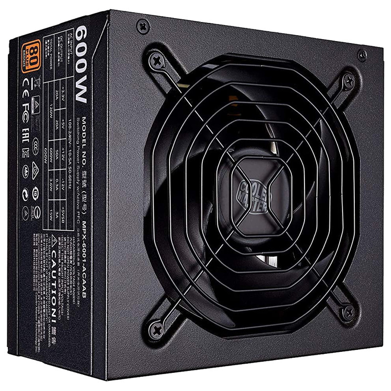 منبع تغذیه کامپیوتر کولر مستر مدل MWE Bronze 600 - V2