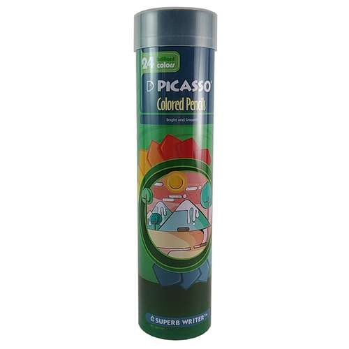 مداد رنگی 24 رنگ پیکاسو مدل استوانه ای کد PC18E1101