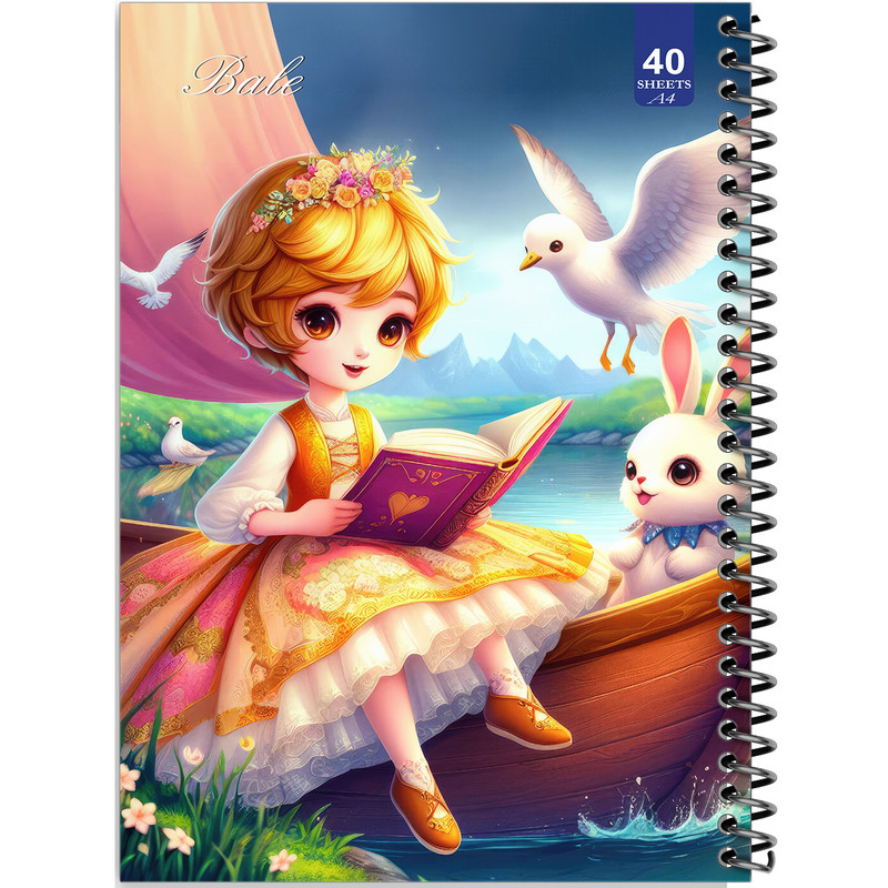دفتر نقاشی 40 برگ انتشارات بله طرح دخترانه کد A4-K128